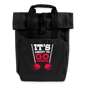Klempner Installateur - Rolltop Rucksack mit zwei Griffen - Schwarz - Vorne