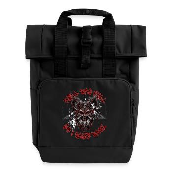 Satanist Baphomet Satanism - Roll Top Backpack with Two Handles - black - Front