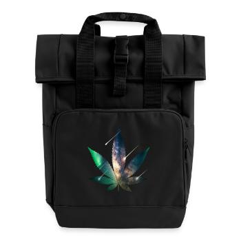 Galaxy Hanfblatt - Cannabis - Weed - Rolltop Rucksack mit zwei Griffen - Schwarz - Vorne