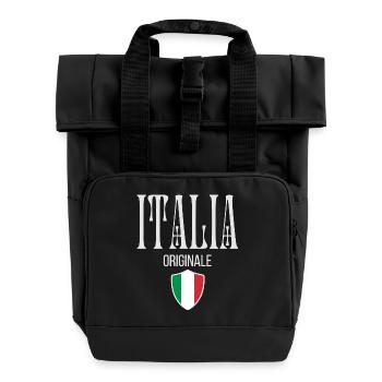 Italienischer Stolz, minimalistisches, elegantes Design - Rolltop Rucksack mit zwei Griffen - Schwarz - Vorne