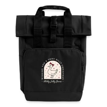Oie idiote Noël drôle drôle d’animaux de la ferme salutations - Sac à dos Roll Top à deux anses - noir - Devant