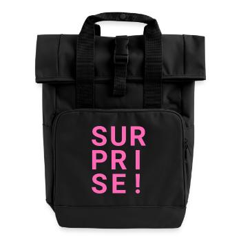 SURPRISE! - Roll Top Backpack with Two Handles - black - Front