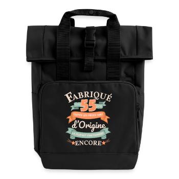 Fabriqué Il Y A 55 Ans Pièces d’Origine - Sac à dos Roll Top à deux anses - noir - Devant