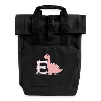 Buchstabe E - Rolltop Rucksack mit zwei Griffen - Schwarz - Vorne
