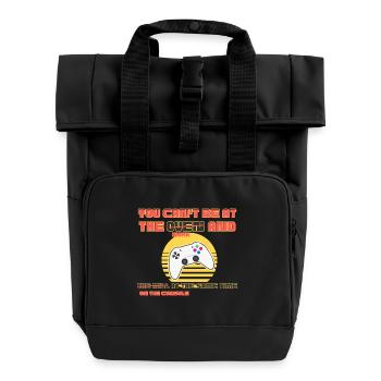 On the console and at work - Roll Top Backpack with Two Handles - black - Front
