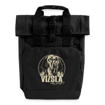 Magyar Vizsla Jagdhund - Rolltop Rucksack mit zwei Griffen - Schwarz - Vorne