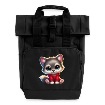 Wolf 8 - Roll Top Backpack with Two Handles - black - Front