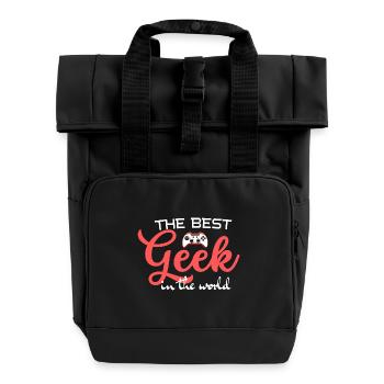 The best geek - Roll Top Backpack with Two Handles - black - Front