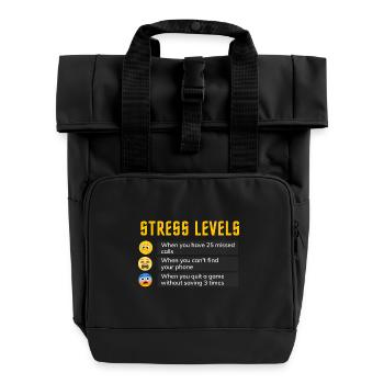 Stress levels - Roll Top Backpack with Two Handles - black - Front