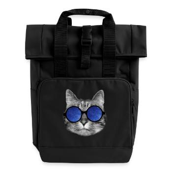 Galaxy cat - Rolltop Rucksack mit zwei Griffen - Schwarz - Vorne