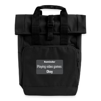 Videospiele spielen - Rolltop Rucksack mit zwei Griffen - Schwarz - Vorne