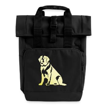 Silhouette de chien Saint-Bernard - Sac à dos Roll Top à deux anses - noir - Devant