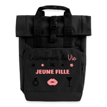Junggesellenabschied / Junggesellen-Party / - Rolltop Rucksack mit zwei Griffen - Schwarz - Vorne