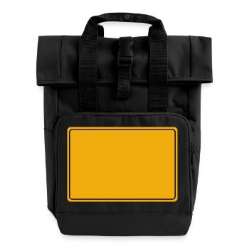 Place sign Germany blank template - Roll Top Backpack with Two Handles - black - Front