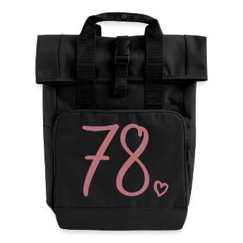 Süße Nummer 78, 78 Jahre alt, Geschenk zum 78. Geburtstag - Rolltop Rucksack mit zwei Griffen - Schwarz - Vorne