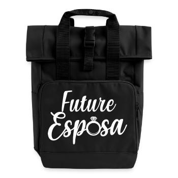 Future Esposa Engagement Bridal Shower Wedding - Roll Top Backpack with Two Handles - black - Front