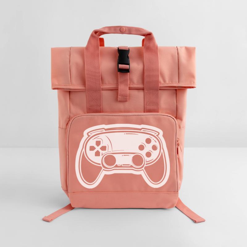 Videospiel Controller Zeichnung Rolltop Rucksack mit zwei Griffen