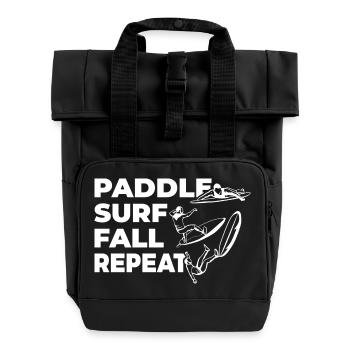 Paddle Surf Fall Repeat - Roll Top Backpack with Two Handles - black - Front