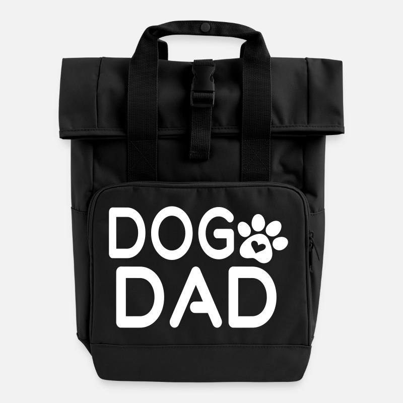 Papa chien - Sac à dos Roll Top à deux anses - noir
