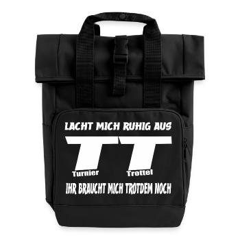 Laughs Me Out Tournament Sucker Design - Roll Top Backpack with Two Handles - black - Front