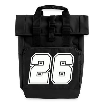 Number 26 - Roll Top Backpack with Two Handles - black - Front