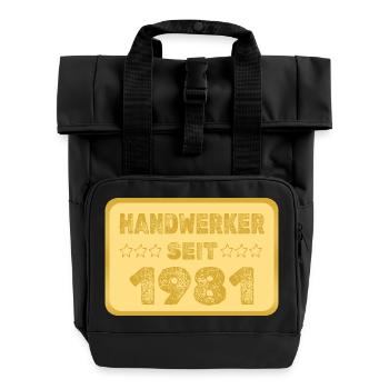 1981 - Roll Top Backpack with Two Handles - black - Front