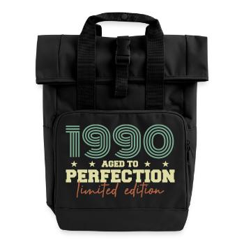 1990 - Roll Top Backpack with Two Handles - black - Front