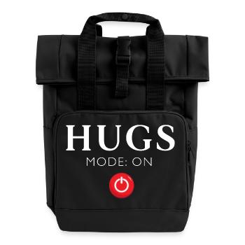 UMARMT Modo auf rotem Knopf - Rolltop Rucksack mit zwei Griffen - Schwarz - Vorne
