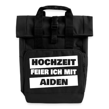 Bachelor Party Aiden - Roll Top Backpack with Two Handles - black - Front