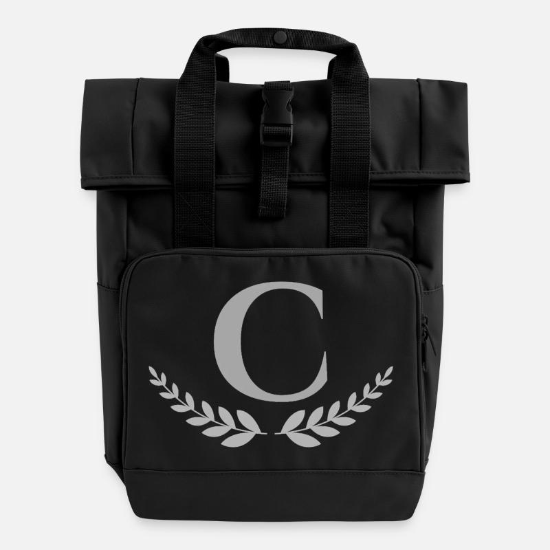 c - Sac à dos Roll Top à deux anses - noir