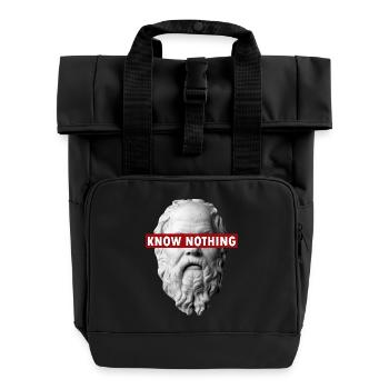 KNOW NOTHING SOCRATES - Roll Top Backpack with Two Handles - black - Front