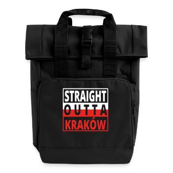 Straight outta Polska Krakow - Roll Top Backpack with Two Handles - black - Front