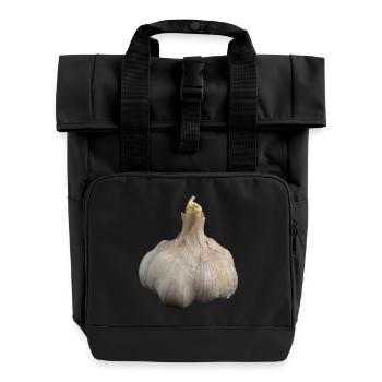 knoblauch garlic veggie gemuese vegetables6 - Rolltop Rucksack mit zwei Griffen - Schwarz - Vorne