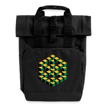 unmögliche Figur Escher Würfel Geometrie Phantasie - Rolltop Rucksack mit zwei Griffen - Schwarz - Vorne