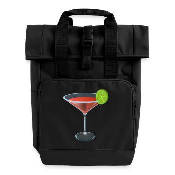 Cocktail - Rolltop Rucksack mit zwei Griffen - Schwarz - Vorne