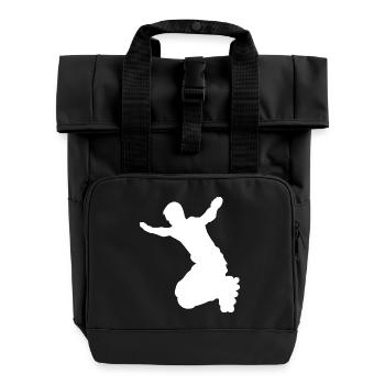 Inline Skater Rollerblades Roller skates Skating - Roll Top Backpack with Two Handles - black - Front