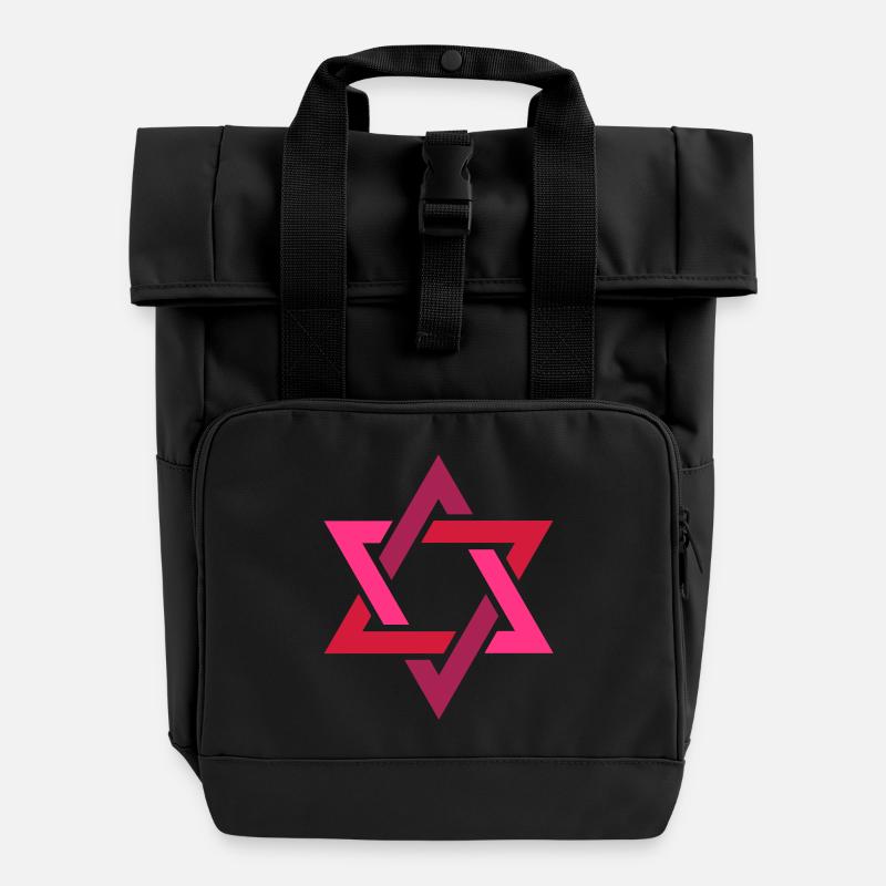 Juda__V002 - Rolltop Rucksack mit zwei Griffen - Schwarz