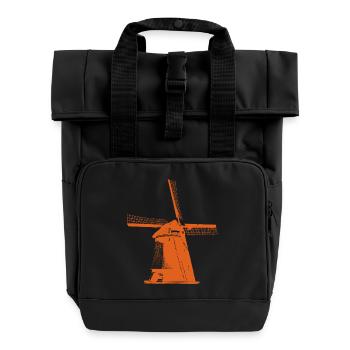 Windmühle Niederlande - Rolltop Rucksack mit zwei Griffen - Schwarz - Vorne