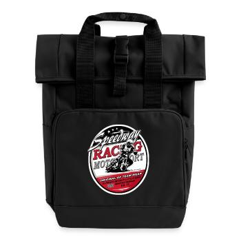 Speedway Racing_AAA - Roll Top Backpack with Two Handles - black - Front