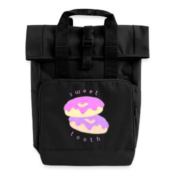 Sweet Tooth - Roll Top Backpack with Two Handles - black - Front
