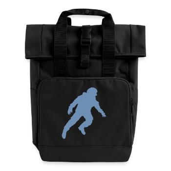 Floating Astronaut Silhouette Weightlessness - Roll Top Backpack with Two Handles - black - Front