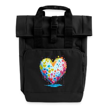 ich schenke dir meine Herz - Rolltop Rucksack mit zwei Griffen - Schwarz - Vorne