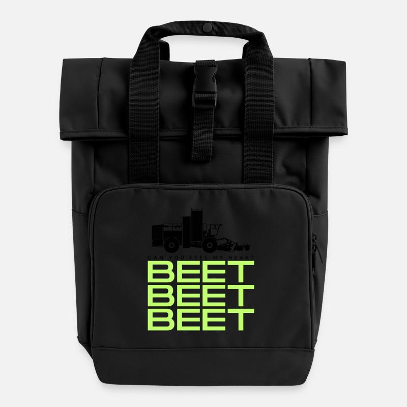 Récolteuse de betteraves Tshirt - Sac à dos Roll Top à deux anses - noir