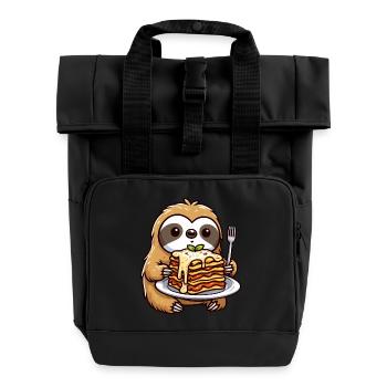 Faultier-Pasta Lasagne Italienisch Essen - Rolltop Rucksack mit zwei Griffen - Schwarz - Vorne