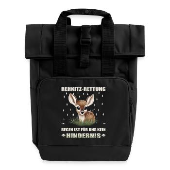 Fawn rescue - Roll Top Backpack with Two Handles - black - Front