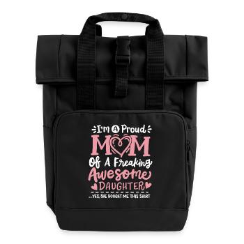 Stolze Mutter Tochter Muttertag - Rolltop Rucksack mit zwei Griffen - Schwarz - Vorne