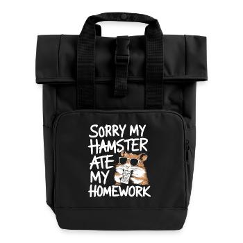 Drôle de dicton pour les fans de hamsters - Sac à dos Roll Top à deux anses - noir - Devant