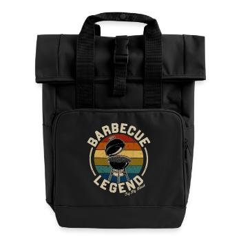Barbecue Legend Retro - Roll Top Backpack with Two Handles - black - Front