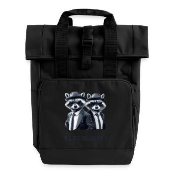 The Blues Raccoons 3 - Roll Top Backpack with Two Handles - black - Front