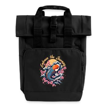 Poisson koï japonais - Sac à dos Roll Top à deux anses - noir - Devant